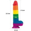 Kolorowy tęczowy dildo penis Lovetoy lgbt 23 cm